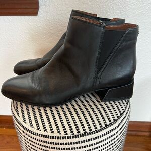 Franco Sarto Black Leather Ankle Boots